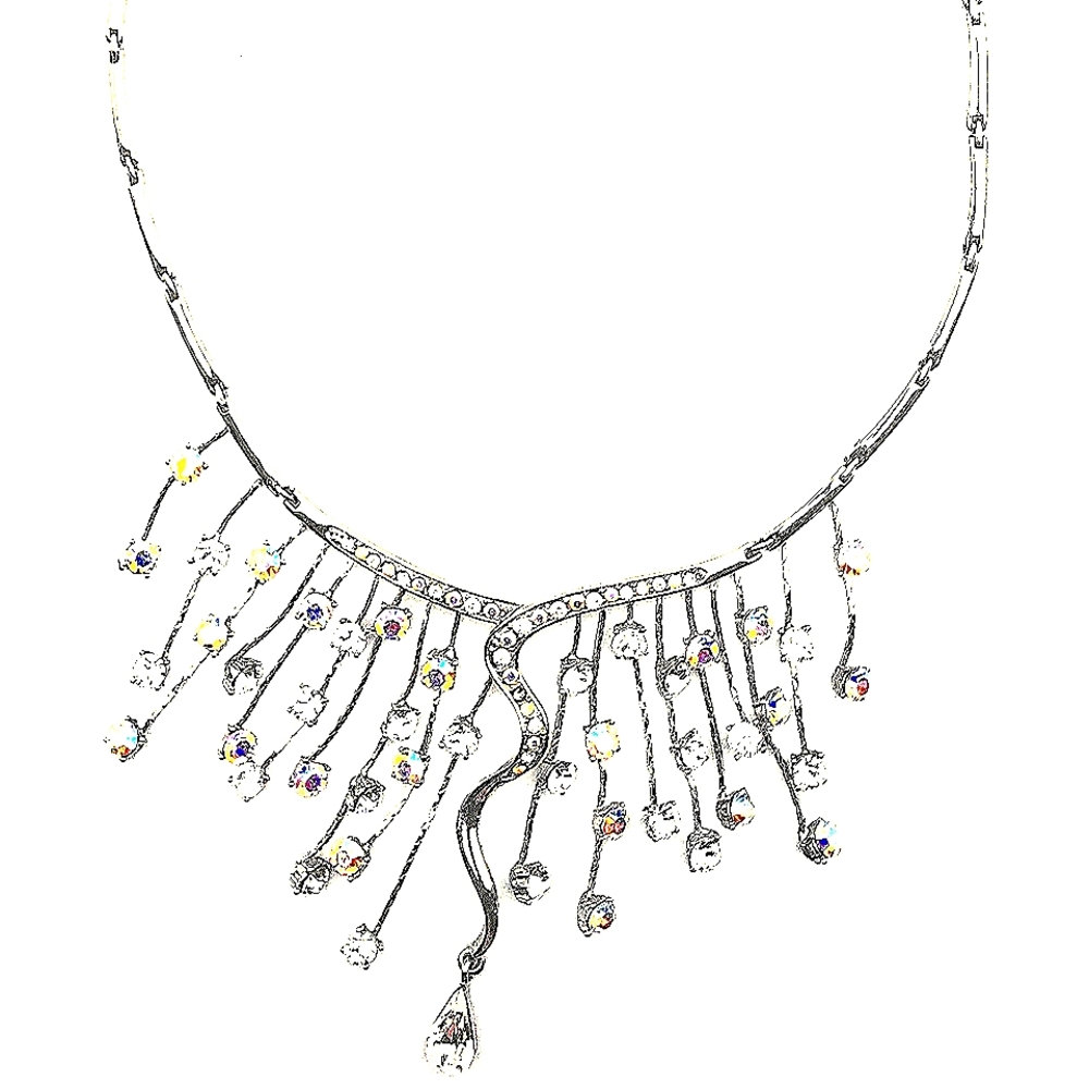 ELLA Silver Necklace & Earring Set ‐Costume Jewelry